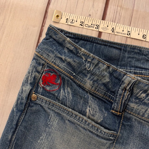 Parasuco Denim Legend Flare Jeans Blue Medium Wash Low Rise Made in Canada 31x31 - Picture 7 of 13